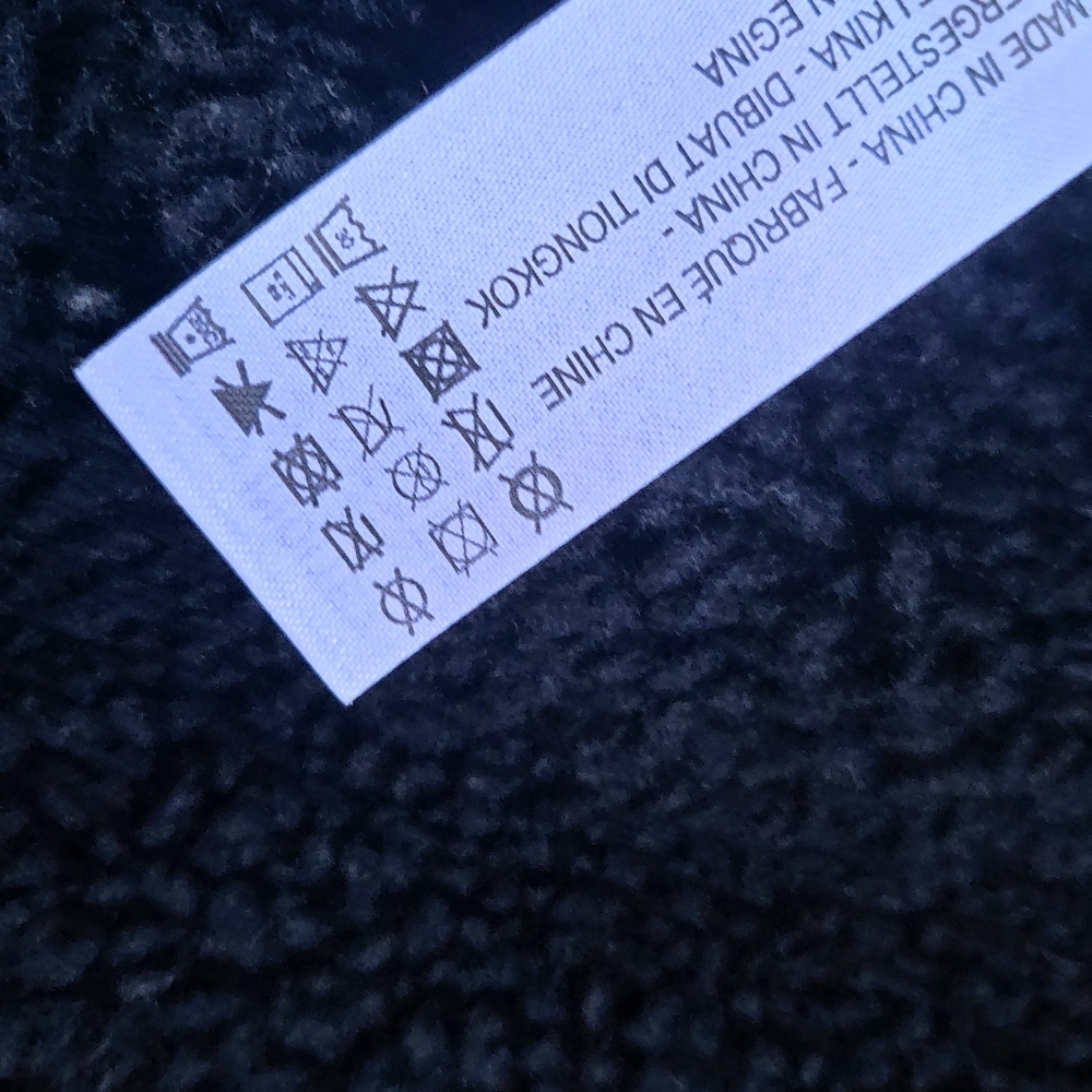 Zara Black Faux Suede Sherpa Lined Oversized Buckle Aviator Bomber Jacket Coat - Picture 14 of 14